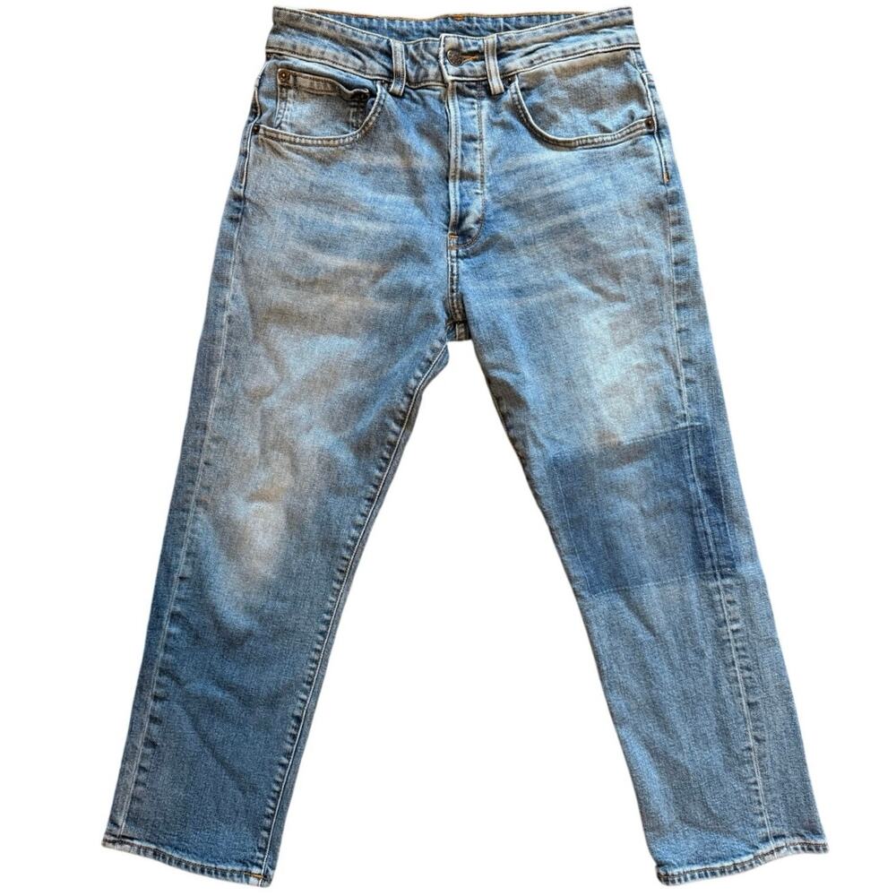 6397 Shorty Jeans Size 25 Patchblue Cropped Tapered Leg Denim Made in Italy